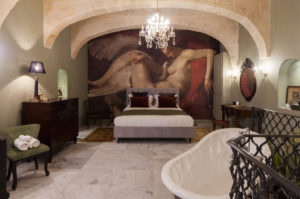 Luxurious Boutique Hotel Valletta Malta Duplex Apartment king size bed